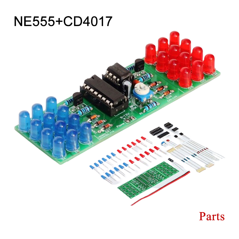 Diy Electronics Learning Kit - IC LED Red Blue Double Color