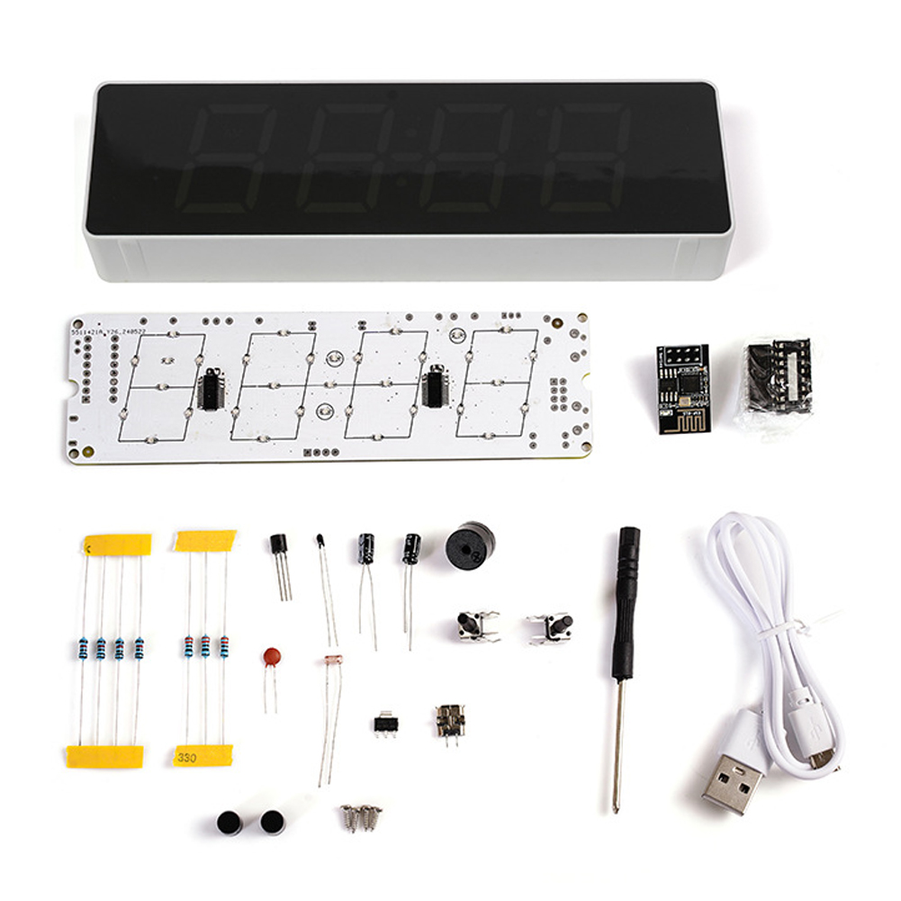 Diy Home Electronics Projects - ESP8266 IoT Colorful WiFi Clock Kit