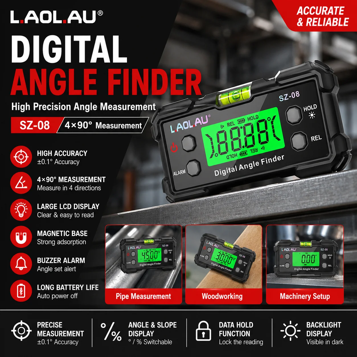 Diy Electronics Tools - Digital Angle Gauge With Level Bubble