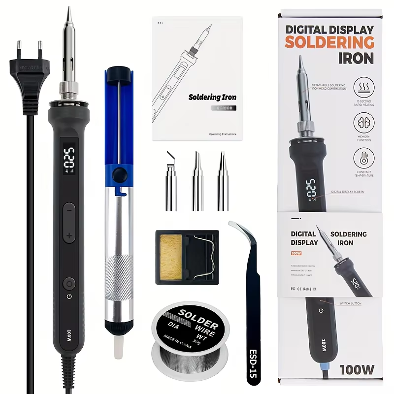 Soldering Iron Kit - 100W Digital Soldering Iron Kit Adjustable‑Temperature