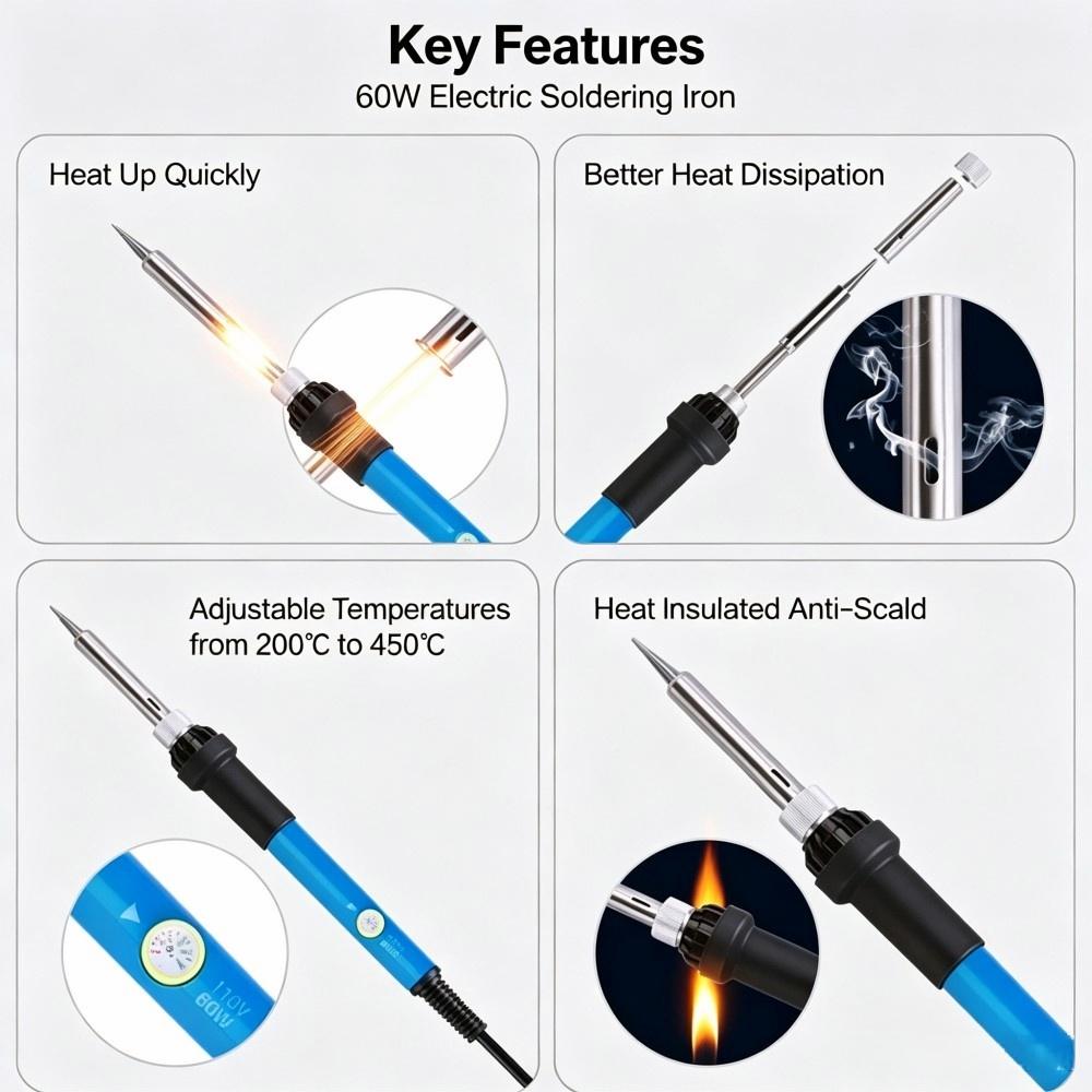 60W Adjustable Temperature Ele - Soldering Iron Kit recension och pris