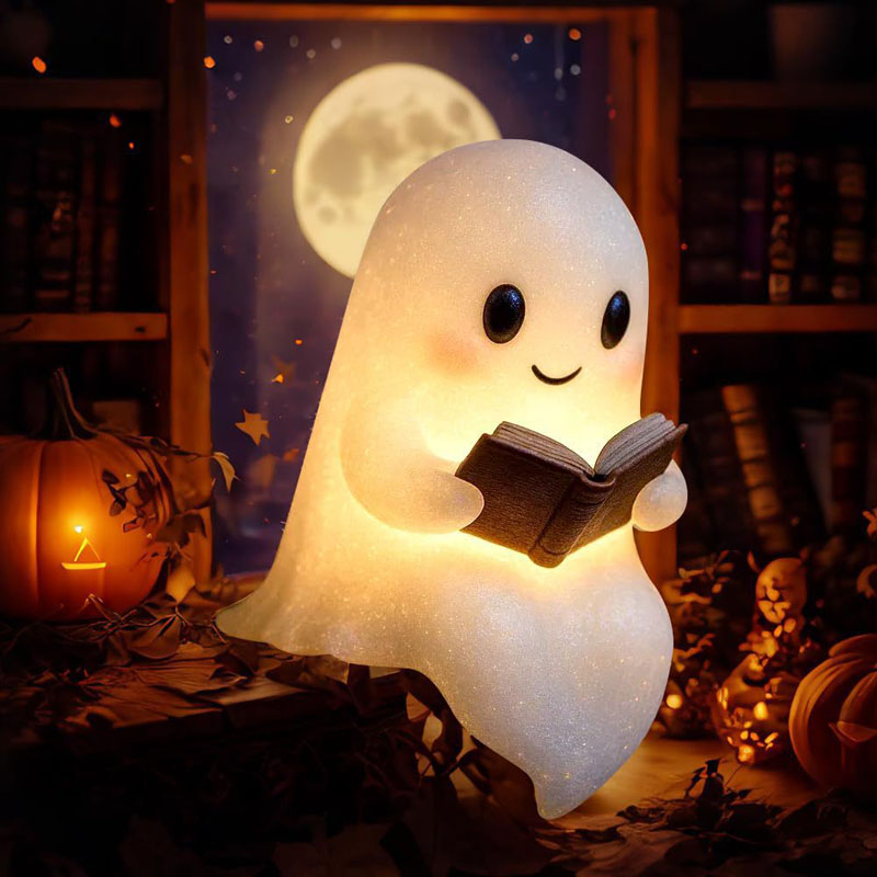 New Cute Ghost Reading Book La - Diy Halloween Electronics recension och pris