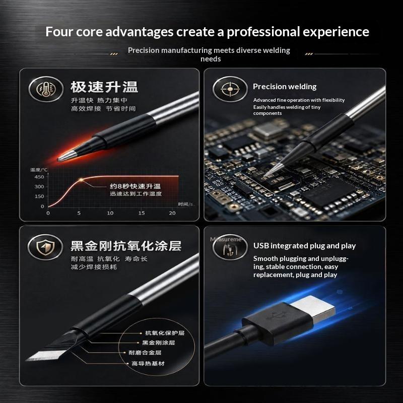 3Pcs 5V USB Soldering Iron Tip - Flux Pen Electronics recension och pris