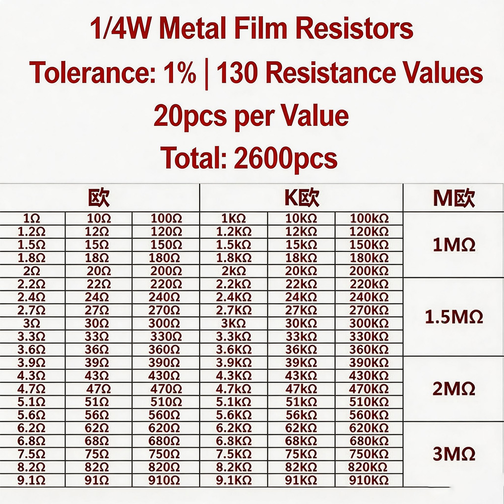 2600pcs Metal Film Resistors A - Diy Home Electronics Projects recension och pris