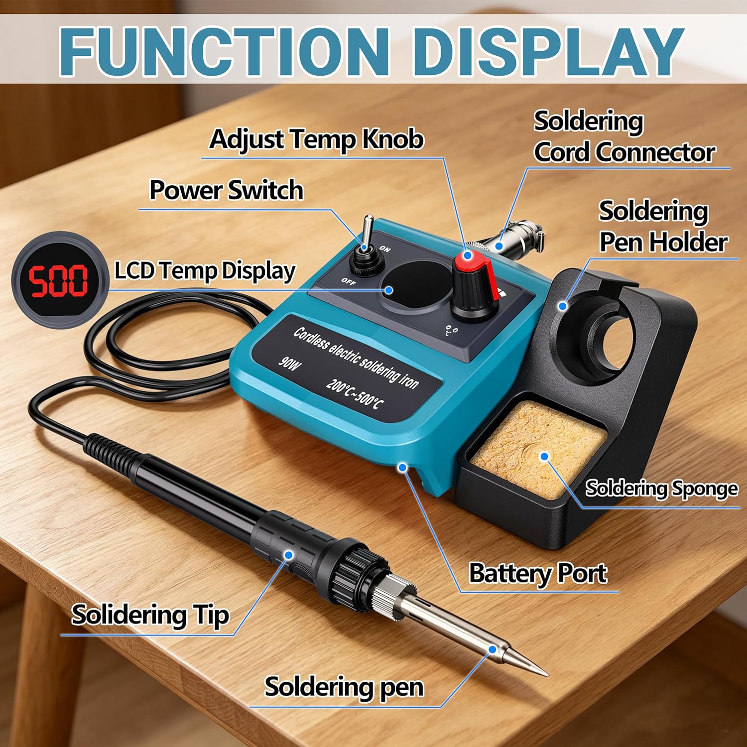 90W LED Digital Cordless Solde - Diy Electronics Tools recension och pris