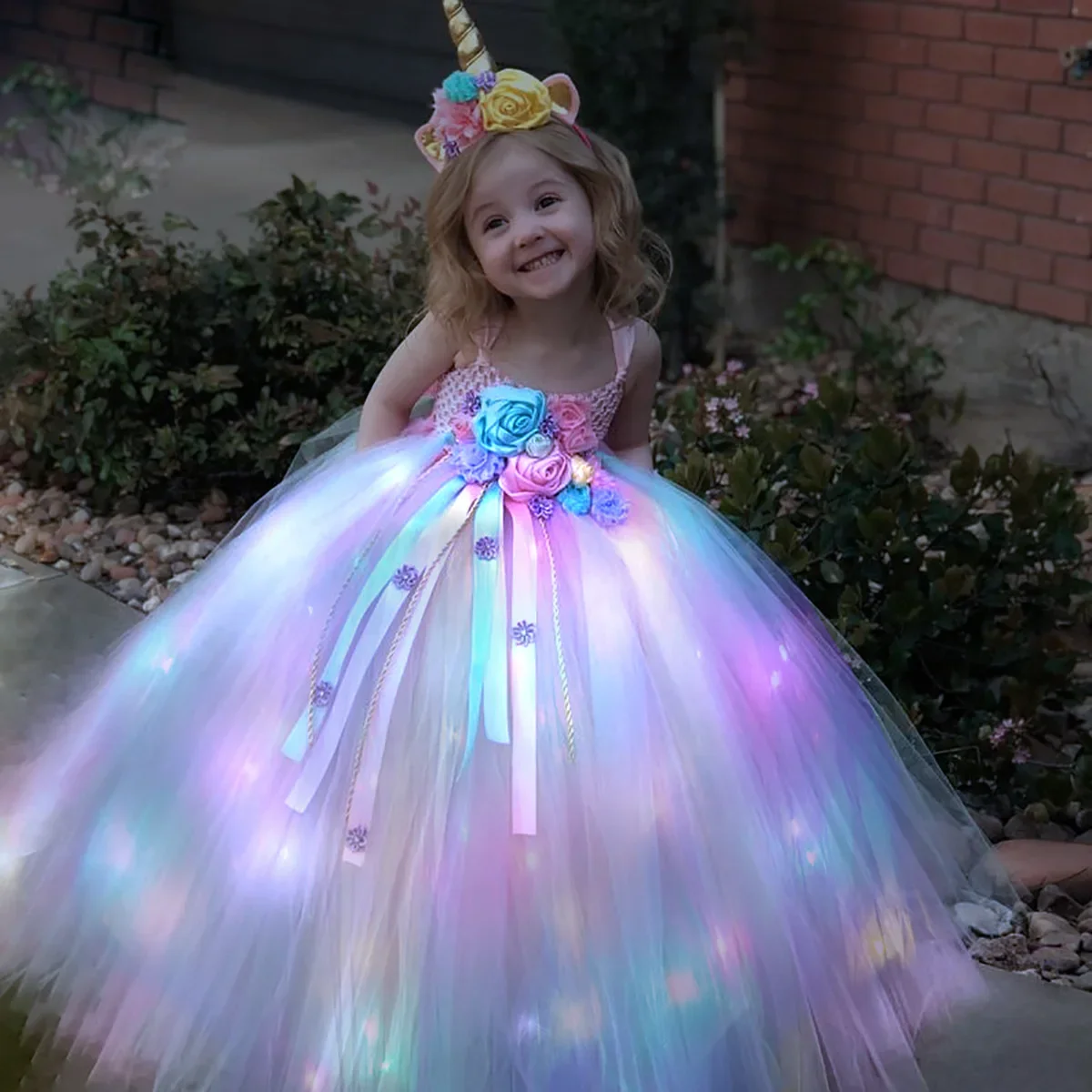 Gilrs Long LED Unicorn Tutu Dr - Diy Halloween Electronics recension och pris
