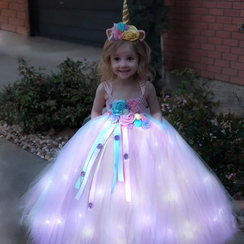 Gilrs Long LED Unicorn Tutu Dr - Diy Halloween Electronics recension och pris