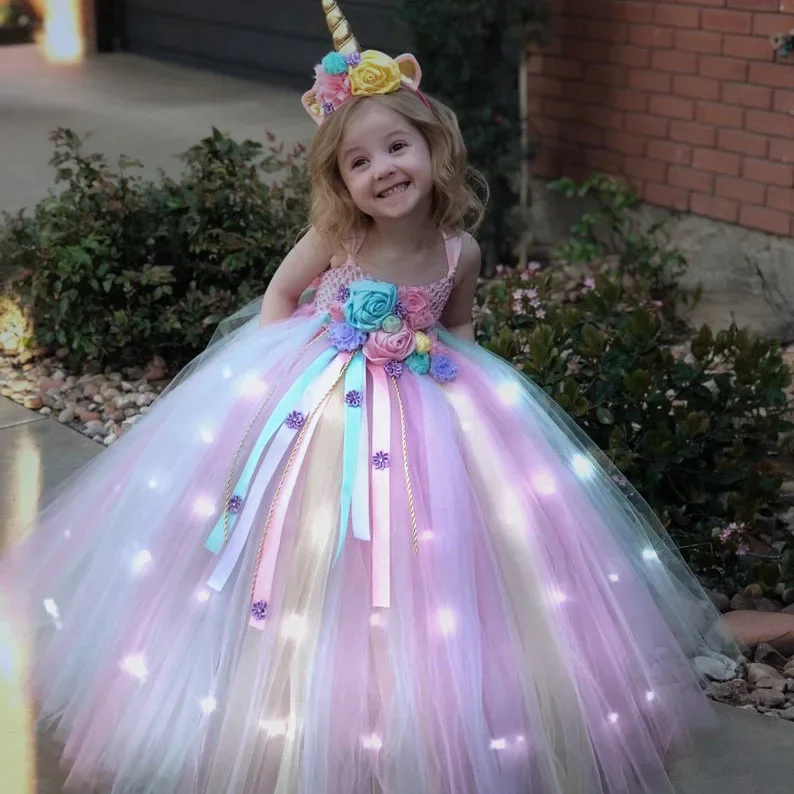 Gilrs Long LED Unicorn Tutu Dr - Diy Halloween Electronics recension och pris