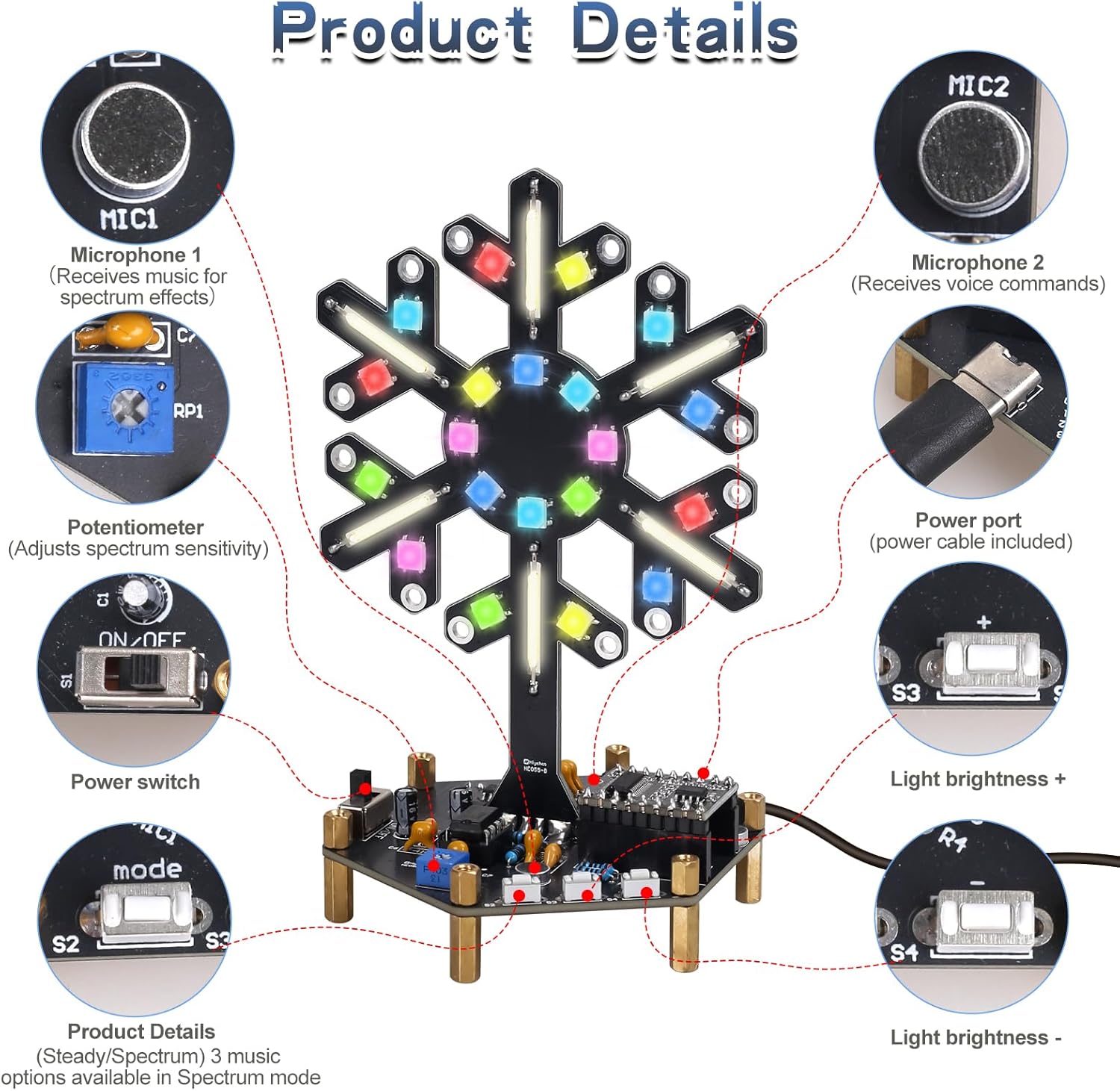 Voice Control Spectrum Light S - Diy Electronics Learning Kit recension och pris