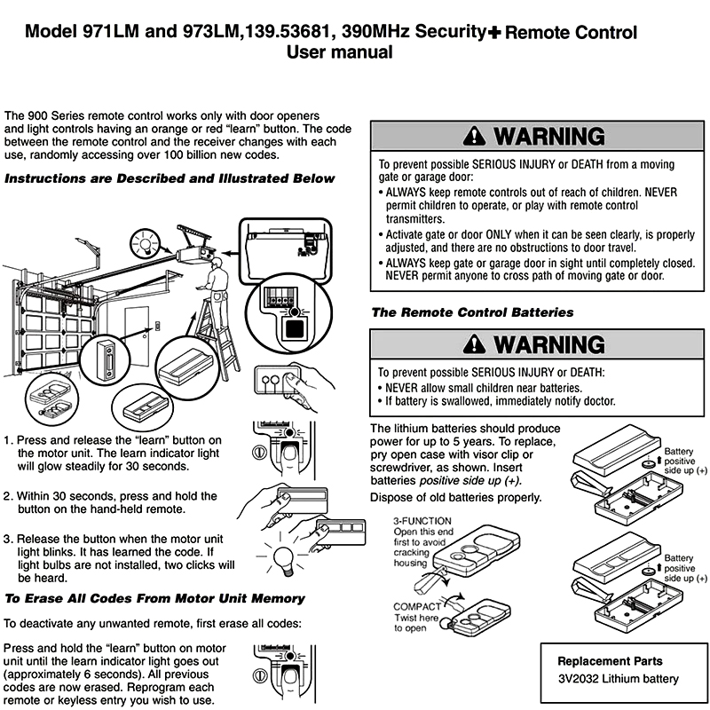New 971LM 973LM Security+ Remo - Diy Electronics Button recension och pris